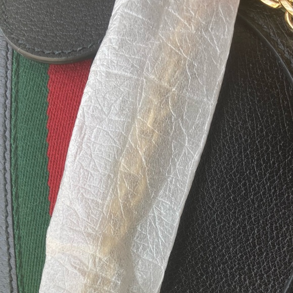 🛑SOLD🛑 authentic black Gucci Mini Leather Ophidia Round Crossbody Shoulder Bag - Picture 4 of 11